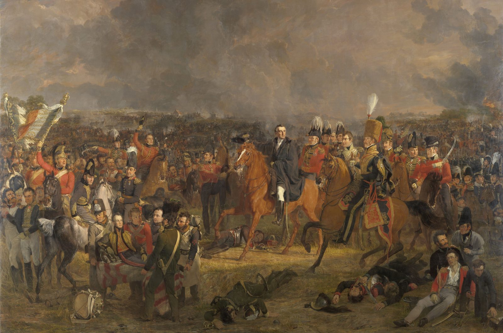 De Slag bij Waterloo door Jan Willem Pieneman (1824), olieverf op doek, Rijksmuseum Amsterdam